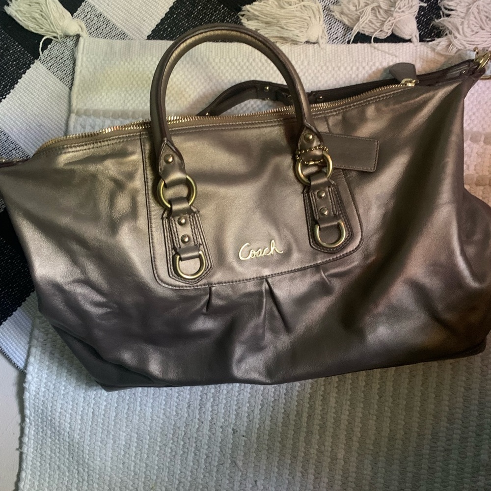 Coach Large Leather Ashley convertible satchel